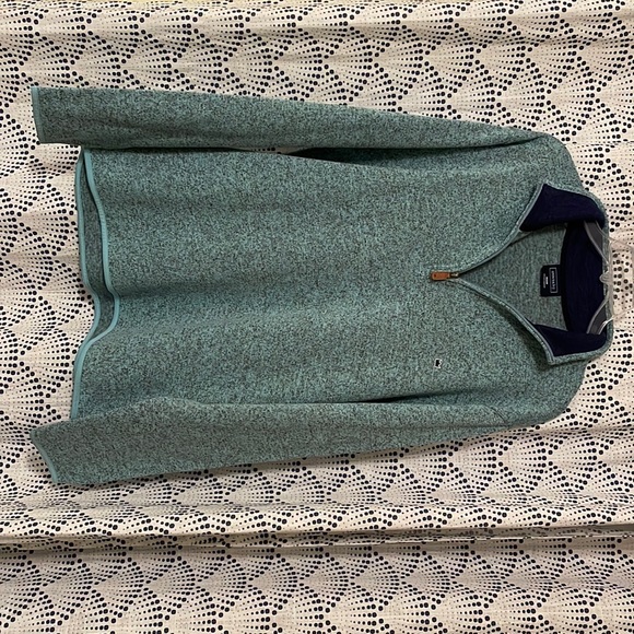 crown & ivy Tops - Crown and Ivy fleece 1/4 zip pullover (teal with navy collar)